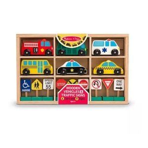 Melissa & Doug 15 Piece Vehicles & Traffic Signs